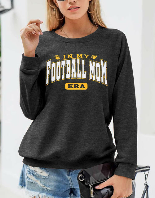 Load image into Gallery viewer, BANGELY Women's Football Mom Sweatshirt Crewneck Long Sleeve Dark Grey - XXL
