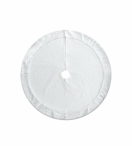 USILAND Christmas Tree Skirt White Faux Fur Rhombus Texture Size 32