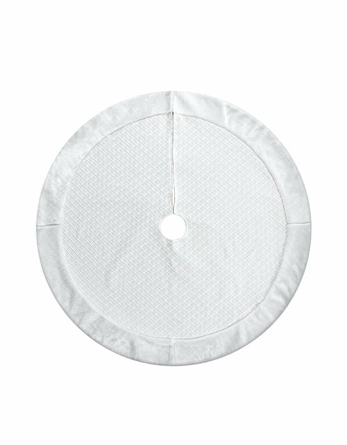 Load image into Gallery viewer, USILAND Christmas Tree Skirt White Faux Fur Rhombus Texture Size 32
