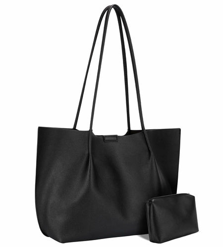 ZFZGFRCS Faux Leather Tote Bag Large Beige Handbag with Wallet