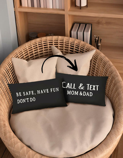 Load image into Gallery viewer, Mingnei Call Your Mom Reversible Decorative Pillow Cover 12x20 Black
