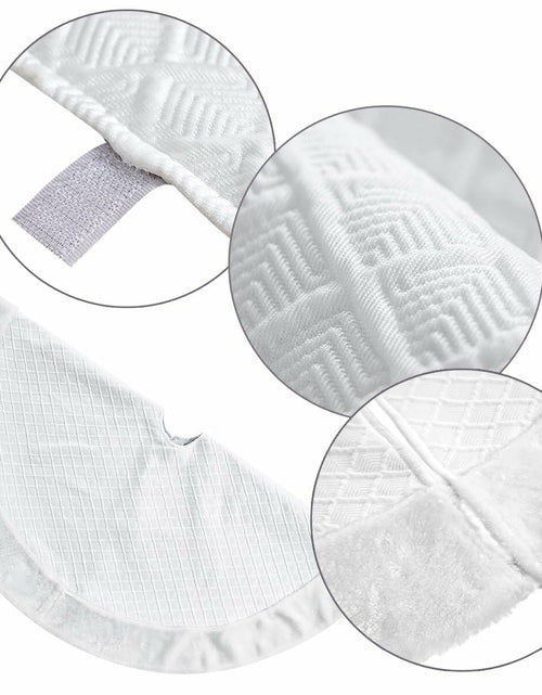 Load image into Gallery viewer, USILAND Christmas Tree Skirt White Faux Fur Rhombus Texture Size 32
