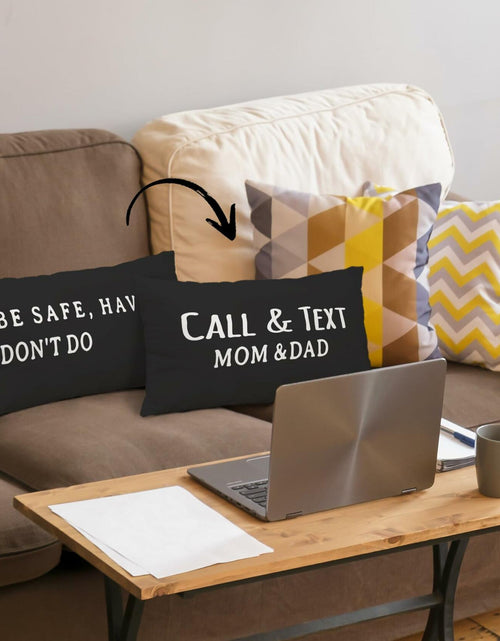 Load image into Gallery viewer, Mingnei Call Your Mom Reversible Decorative Pillow Cover 12x20 Black
