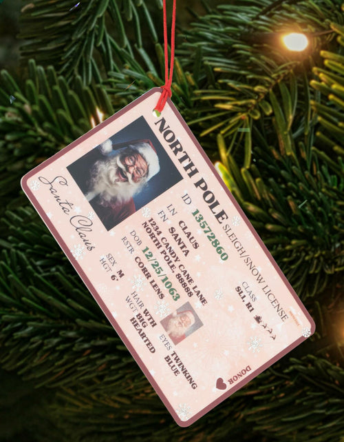 Load image into Gallery viewer, Santa's Lost Driver License Christmas Ornament with String &amp; Envelope
