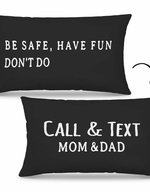 Load image into Gallery viewer, Mingnei Call Your Mom Reversible Decorative Pillow Cover 12x20 Black
