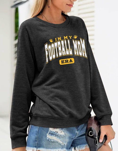 Load image into Gallery viewer, BANGELY Women's Football Mom Sweatshirt Crewneck Long Sleeve Dark Grey - XXL
