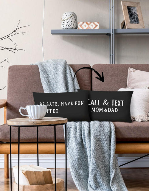 Load image into Gallery viewer, Mingnei Call Your Mom Reversible Decorative Pillow Cover 12x20 Black
