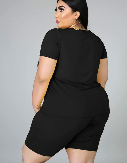 Load image into Gallery viewer, Tycorwd Plus Size 2PC Jogger Set Black Summer Casual Tracksuit Size 5-3XL
