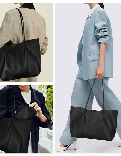 Load image into Gallery viewer, ZFZGFRCS Faux Leather Tote Bag Large Beige Handbag with Wallet
