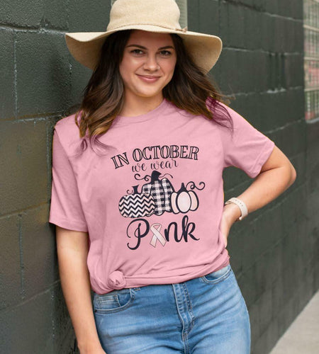FASHGL I Wear Pink for My Mom Breast Cancer Awareness T-Shirt Pink Size S