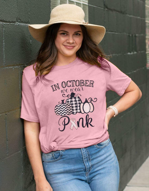 Load image into Gallery viewer, FASHGL I Wear Pink for My Mom Breast Cancer Awareness T-Shirt Pink Size S

