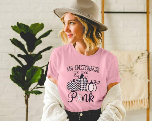 Load image into Gallery viewer, FASHGL I Wear Pink for My Mom Breast Cancer Awareness T-Shirt Pink Size S
