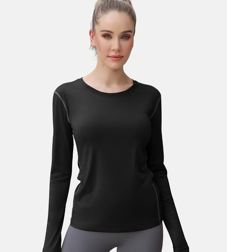 WANAYOU Women's Compression Dry Fit Long Sleeve Shirt 2 Pack Black Size M
