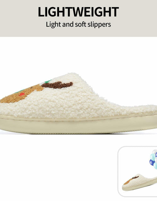Load image into Gallery viewer, Jogyew Women Christmas Reindeer Holiday Slippers Red Size US 6-7B(M)
