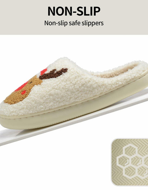 Load image into Gallery viewer, Jogyew Women Christmas Reindeer Holiday Slippers Red Size US 6-7B(M)

