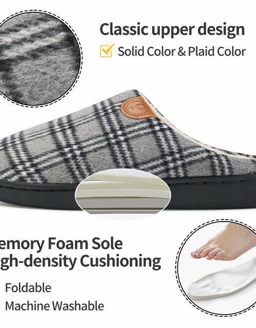 Load image into Gallery viewer, Ablanczoom Unisex Memory Foam House Slippers Grey-White Size 46/47
