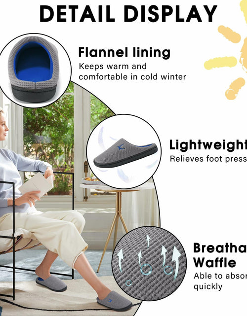 Load image into Gallery viewer, Reimferce Women Slippers Memory Foam Non Slip Indoor Outdoor Size 46/47
