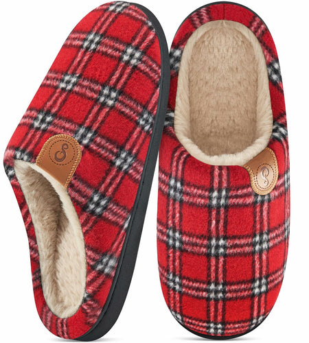 Ablanczoom Unisex Memory Foam House Slippers Slip On Anti Skid Red Size 46/47