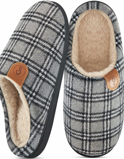 Load image into Gallery viewer, Ablanczoom Unisex Memory Foam House Slippers Grey-White Size 46/47

