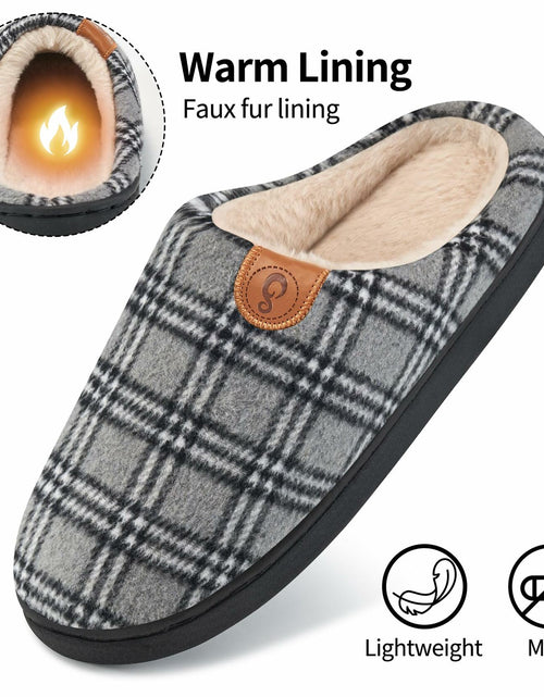 Load image into Gallery viewer, Ablanczoom Unisex Memory Foam House Slippers Grey-White Size 46/47
