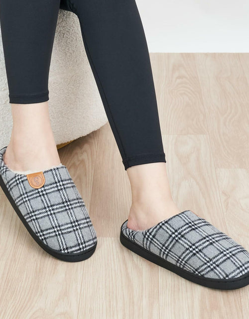 Load image into Gallery viewer, Ablanczoom Unisex Memory Foam House Slippers Grey-White Size 46/47
