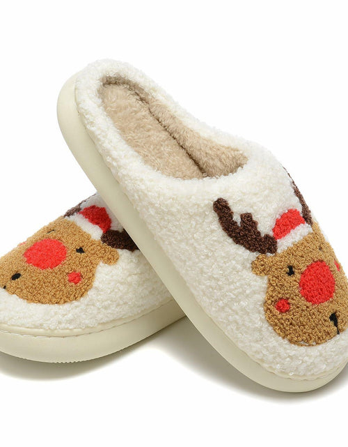 Load image into Gallery viewer, Jogyew Women Christmas Reindeer Holiday Slippers Red Size US 6-7B(M)
