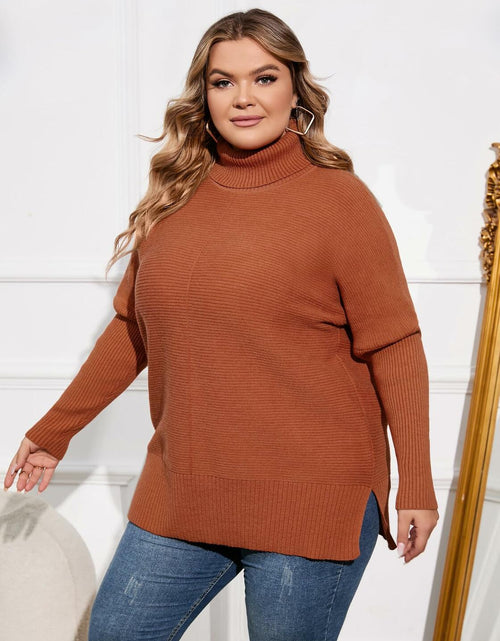 Load image into Gallery viewer, Hanna Nikole Plus Size Cowl Neck Sweater Long Sleeve Orange Size 16
