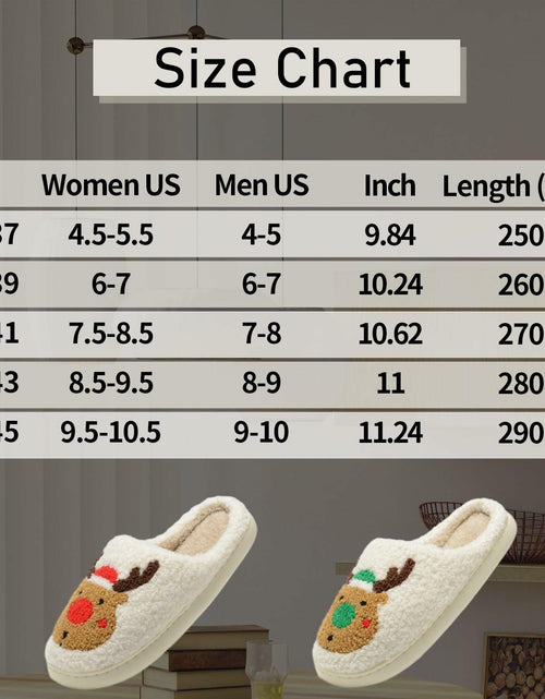 Load image into Gallery viewer, Jogyew Women Christmas Reindeer Holiday Slippers Red Size US 6-7B(M)
