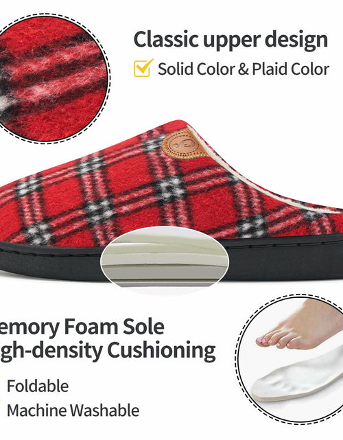 Load image into Gallery viewer, Ablanczoom Unisex Memory Foam House Slippers Slip On Anti Skid Red Size 46/47
