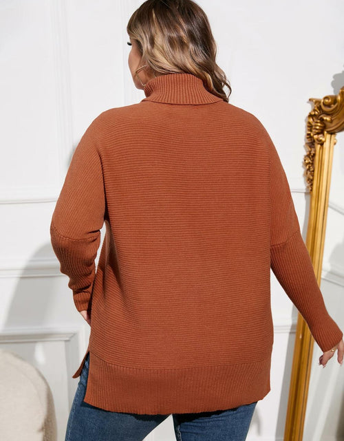 Load image into Gallery viewer, Hanna Nikole Plus Size Cowl Neck Sweater Long Sleeve Orange Size 16
