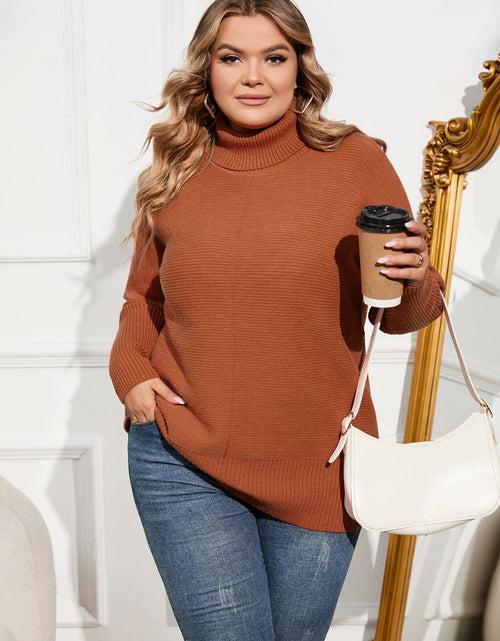 Load image into Gallery viewer, Hanna Nikole Plus Size Cowl Neck Sweater Long Sleeve Orange Size 16
