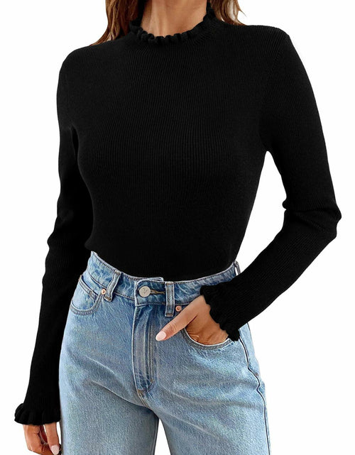 Load image into Gallery viewer, EVALESS Red Ribbed Knit Sweater Women Casual Long Sleeve Pullover Size XXL
