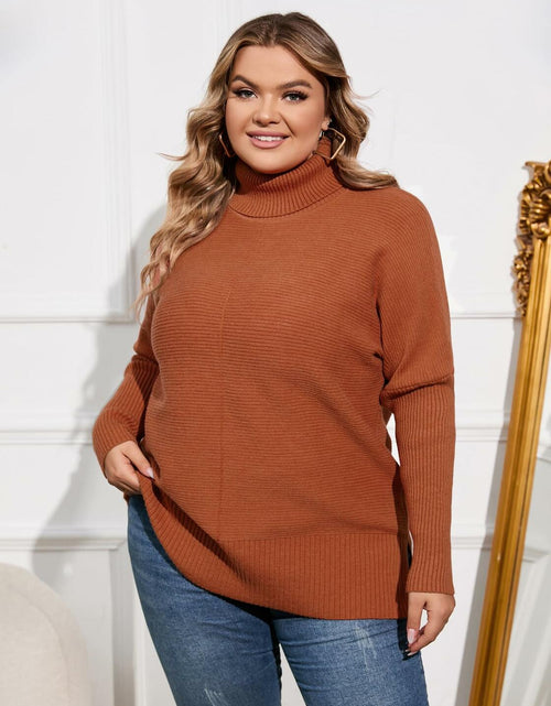 Load image into Gallery viewer, Hanna Nikole Plus Size Cowl Neck Sweater Long Sleeve Orange Size 16
