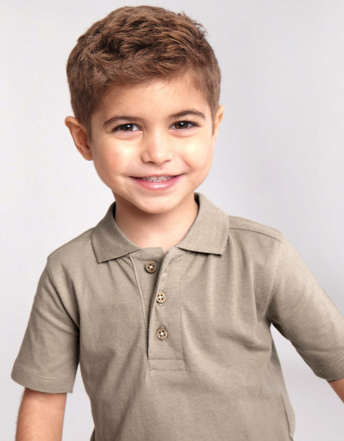 Load image into Gallery viewer, HonestBaby Polo T-Shirt Organic Cotton Infant Unisex Khaki - Size Newborn
