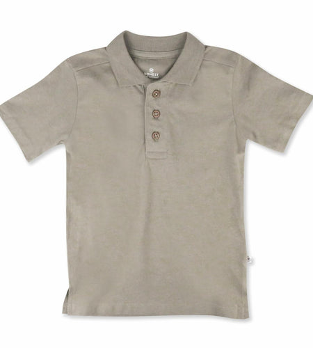 HonestBaby Polo T-Shirt Organic Cotton Infant Unisex Khaki - Size Newborn