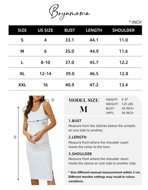 Load image into Gallery viewer, Brynmama 2 Pack Maternity Skirts Black Grey Sleeveless Side Split Midi Size M
