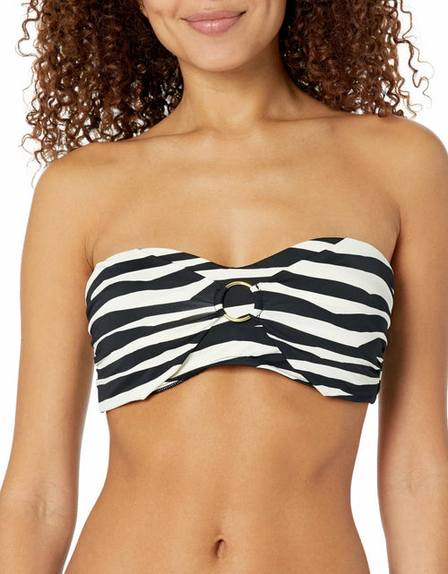 Load image into Gallery viewer, Skye Women's Hilda Bandeau Bikini Top Black Molded Cups Size Standard
