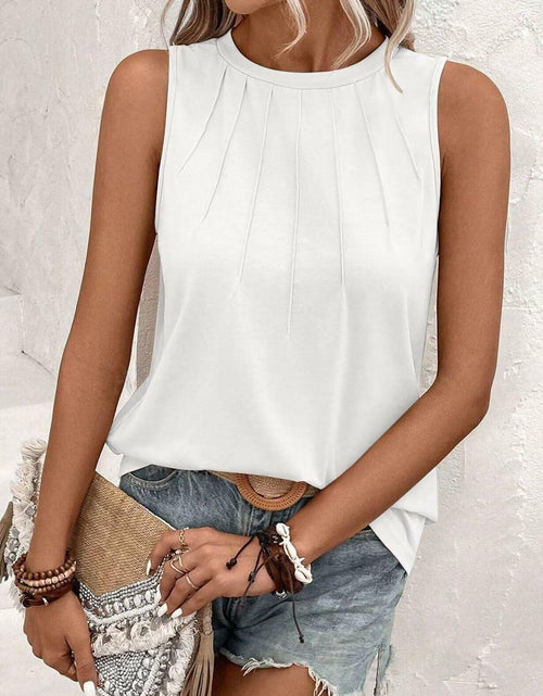 Load image into Gallery viewer, ZOOMOON Womens Summer Tank Top Sleeveless Casual White Size XL
