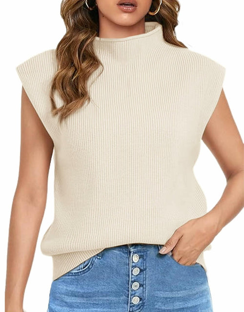 Load image into Gallery viewer, Himosyber Women's Knit Sweater Vest Sleeveless Top Apricot Size XSmall
