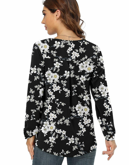 Load image into Gallery viewer, Jouica V Neck Tunic Top Women Black Size Small
