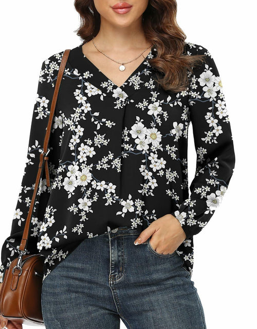 Load image into Gallery viewer, Jouica V Neck Tunic Top Women Black Size Small
