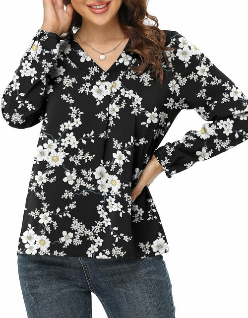 Load image into Gallery viewer, Jouica V Neck Tunic Top Women Black Size Small
