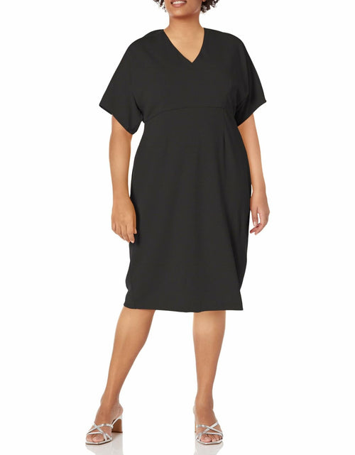 Load image into Gallery viewer, London Times Women's Black Midi Sheath Dress Versatile Polished Size 8
