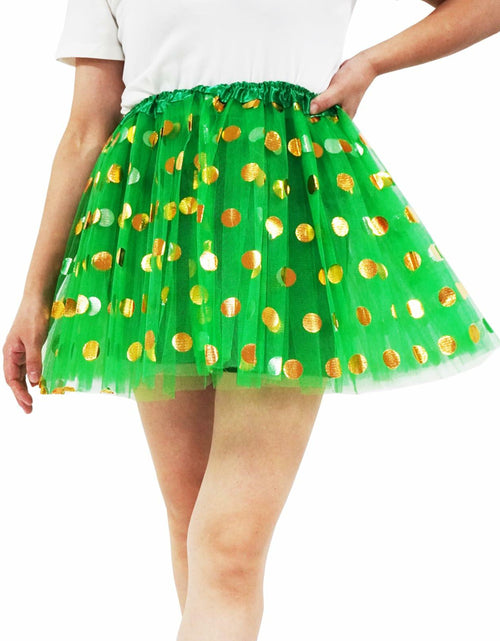Load image into Gallery viewer, DMLBC Women's Green Polka Dot Tulle Tutu Skirt Ballet Costume Dress-Up - Size L
