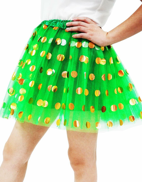 Load image into Gallery viewer, DMLBC Women's Green Polka Dot Tulle Tutu Skirt Ballet Costume Dress-Up - Size L
