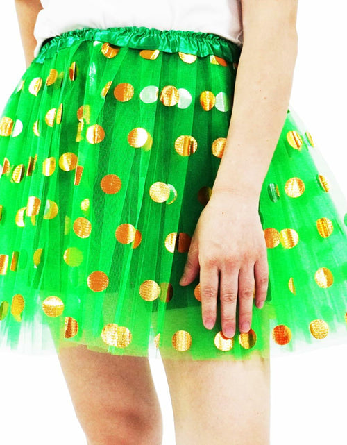 Load image into Gallery viewer, DMLBC Women's Green Polka Dot Tulle Tutu Skirt Ballet Costume Dress-Up - Size L
