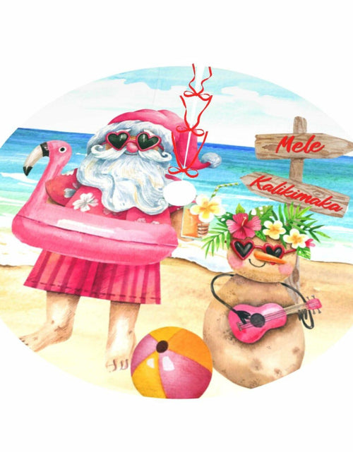 Load image into Gallery viewer, Mele Kalikimaka 36" Christmas Tree Skirt Soft Holiday Decor Xmas
