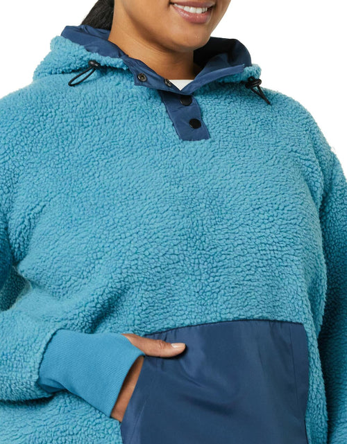 Load image into Gallery viewer, Amazon Essentials Women's Teddy Fleece Hoodie Jacket Teal Blue Size 1X
