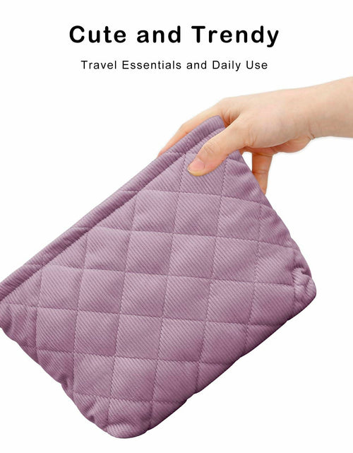 Load image into Gallery viewer, E-Tree Makeup Organizer Bag Soft-sided Zippered Pouch Purple
