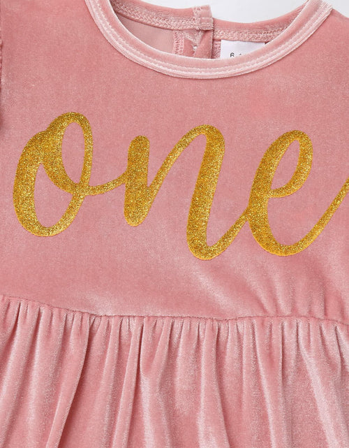 Load image into Gallery viewer, Infant Baby Girl Velvet Romper Pink Christmas Outfit Size 6-12M
